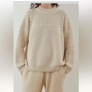 Wol Hide Lace Rib Crew